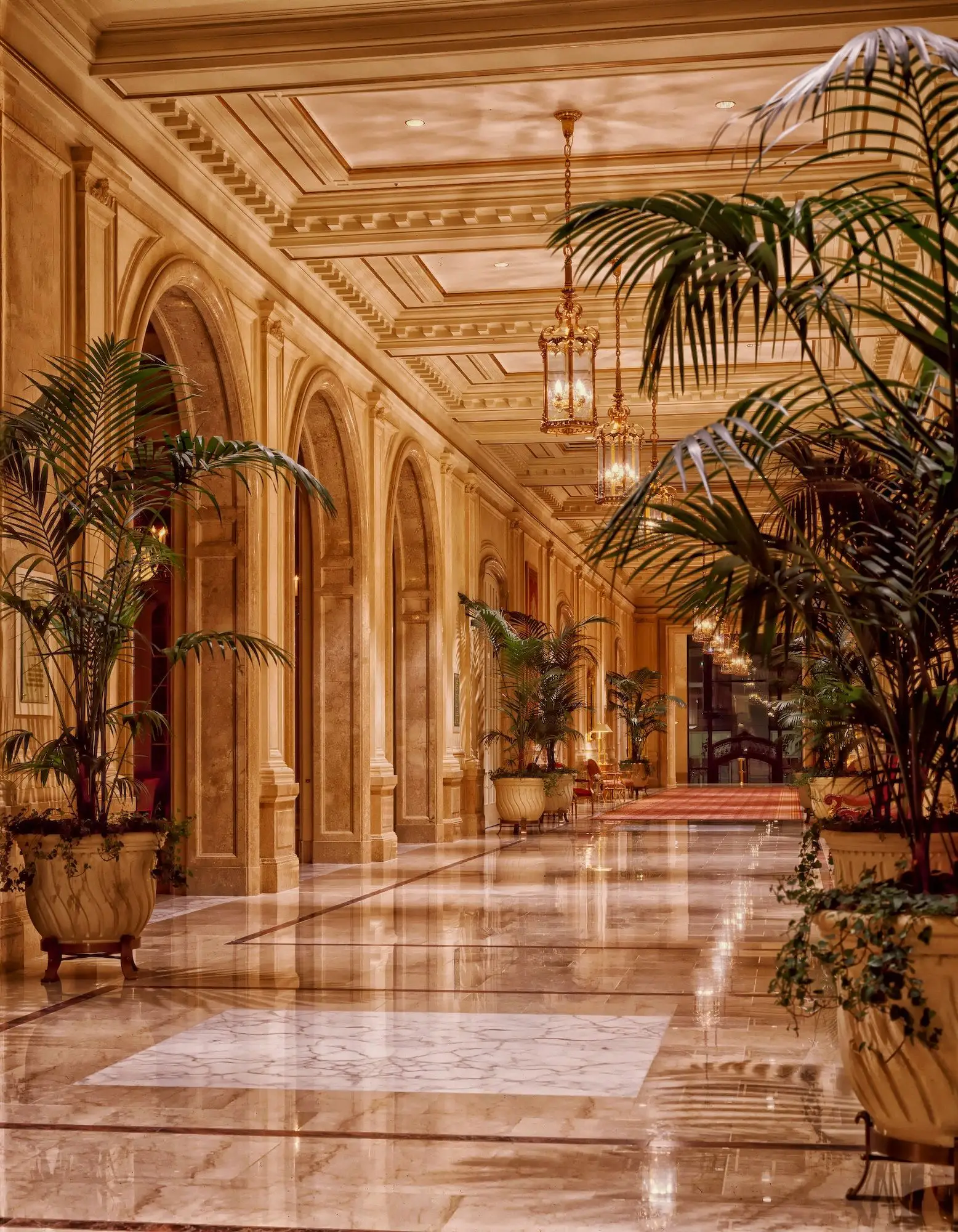 Group gathering in lobby